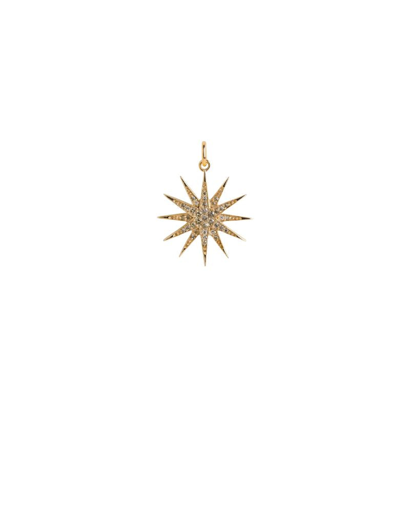 Bridget King Starburst Diamond Pendant in Yellow Gold