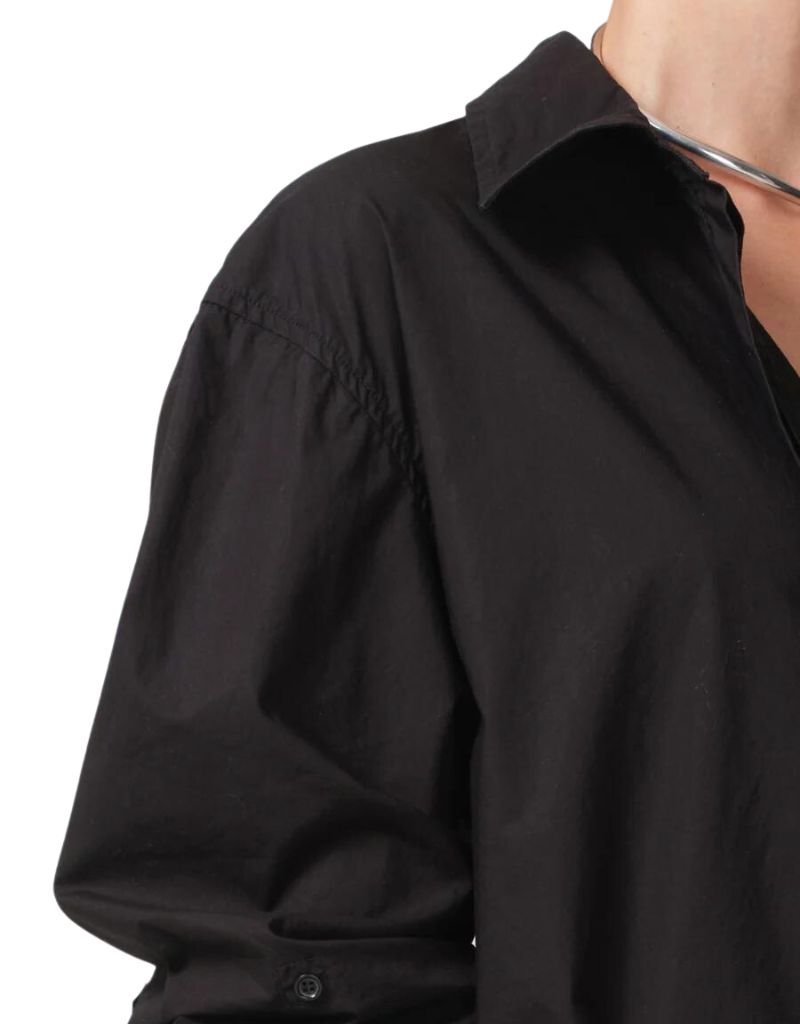 Citizens of Humanity Aave Oversized Cuff Shirt in Black