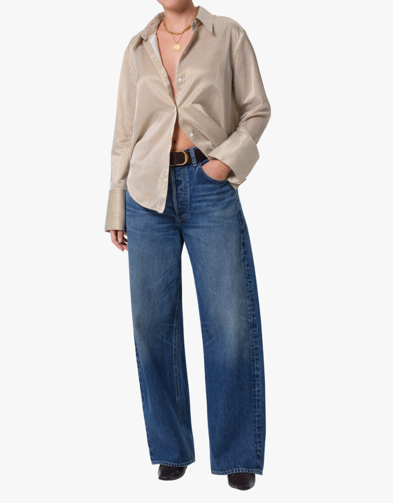 Citizens of Humanity Camilia Shirt in Bronze Stripe
