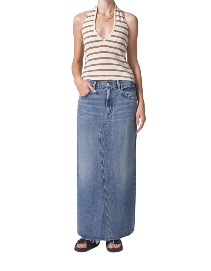 Citizens of Humanity Circolo Reworked Maxi Skirt in Glisten