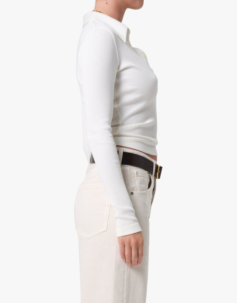 Citizens of Humanity Long Sleeve 60's Polo in Pashmina