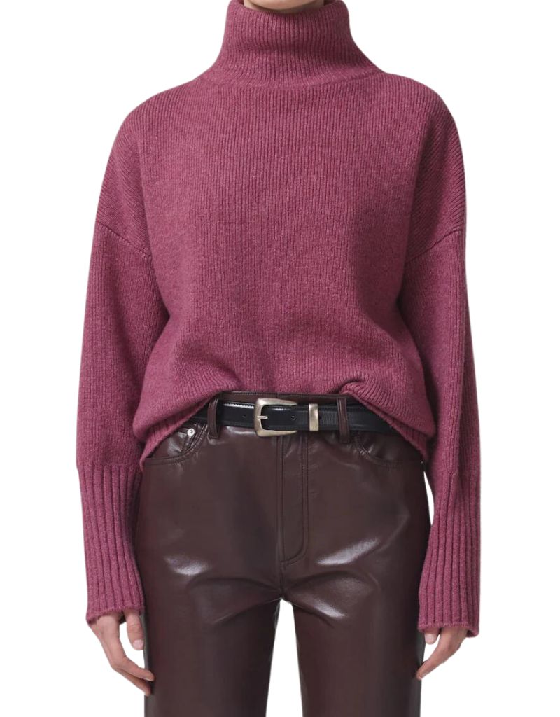 Citizens of Humanity Luca Turtleneck Sweater in Rosey Heather