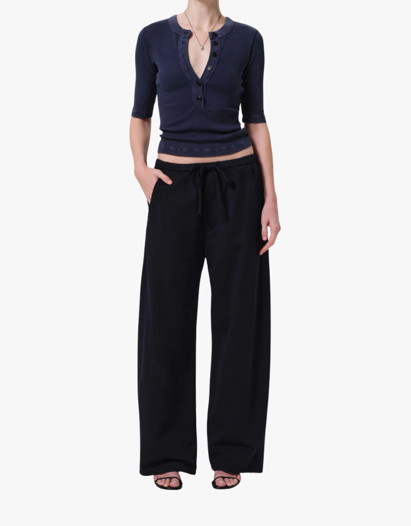 Citizens of Humanity Nali Short Sleeve Henley in Mineral Navy