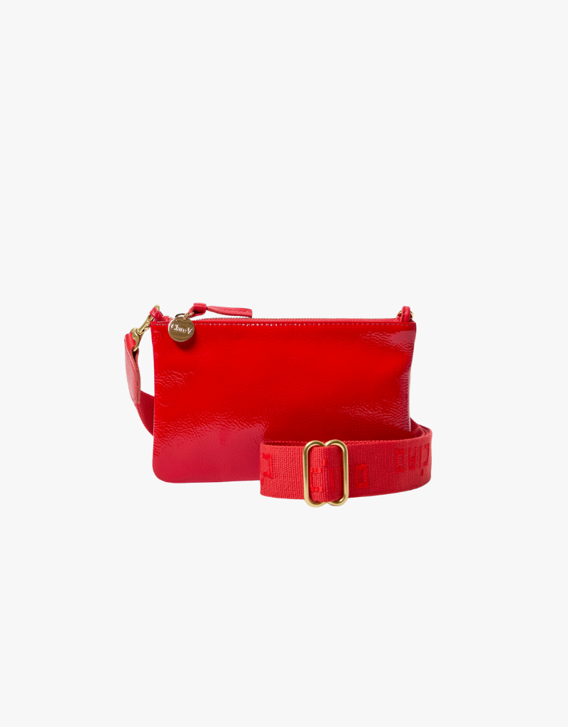 Clare V. Adjustable Crossbody Strap in Super Red Ciao