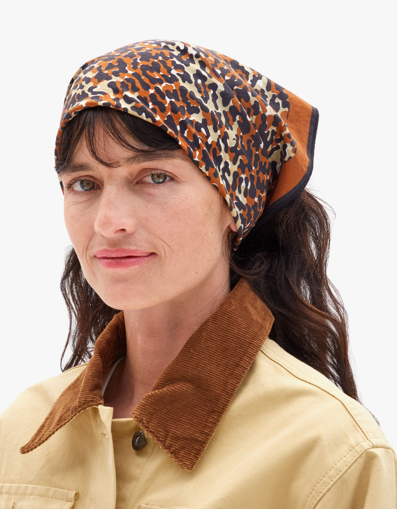Clare V. Bandana in Caramel Multi