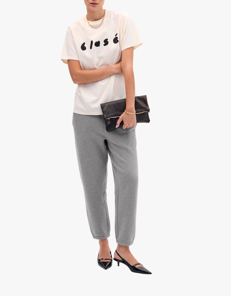 Clare V. Foldover Clutch with Tabs - Petit Caviar in Black