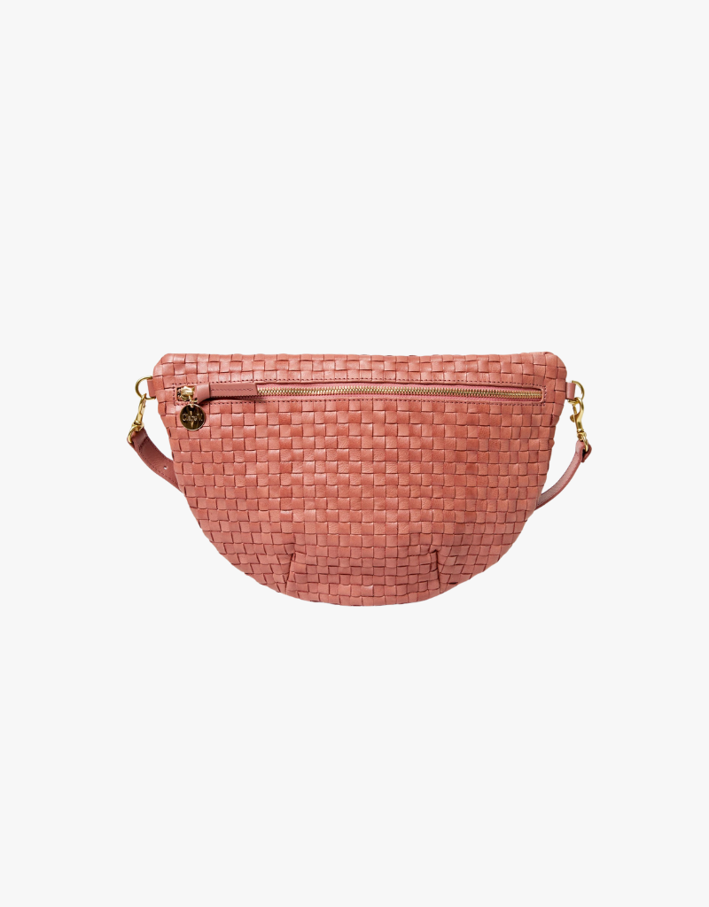 Clare V. Grande Fanny - Woven Checker in Rose Clay