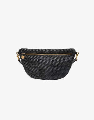 Clare V. Grande Fanny - Woven Zig Zag in Black