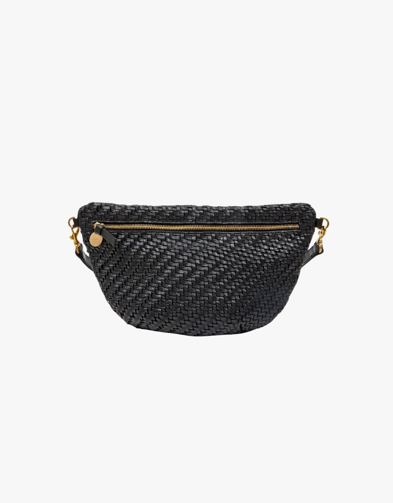 Clare V. Grande Fanny - Woven Zig Zag in Black