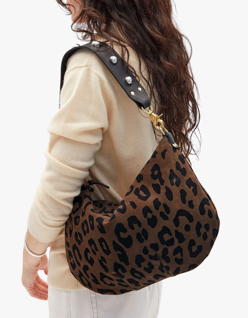 Clare V.  Moyen Messenger in Cocoa Pablo Cat Suede