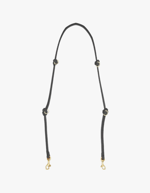 Clare V. Shoulder Strap - Thin Knotted Veg with D-Rings in Black