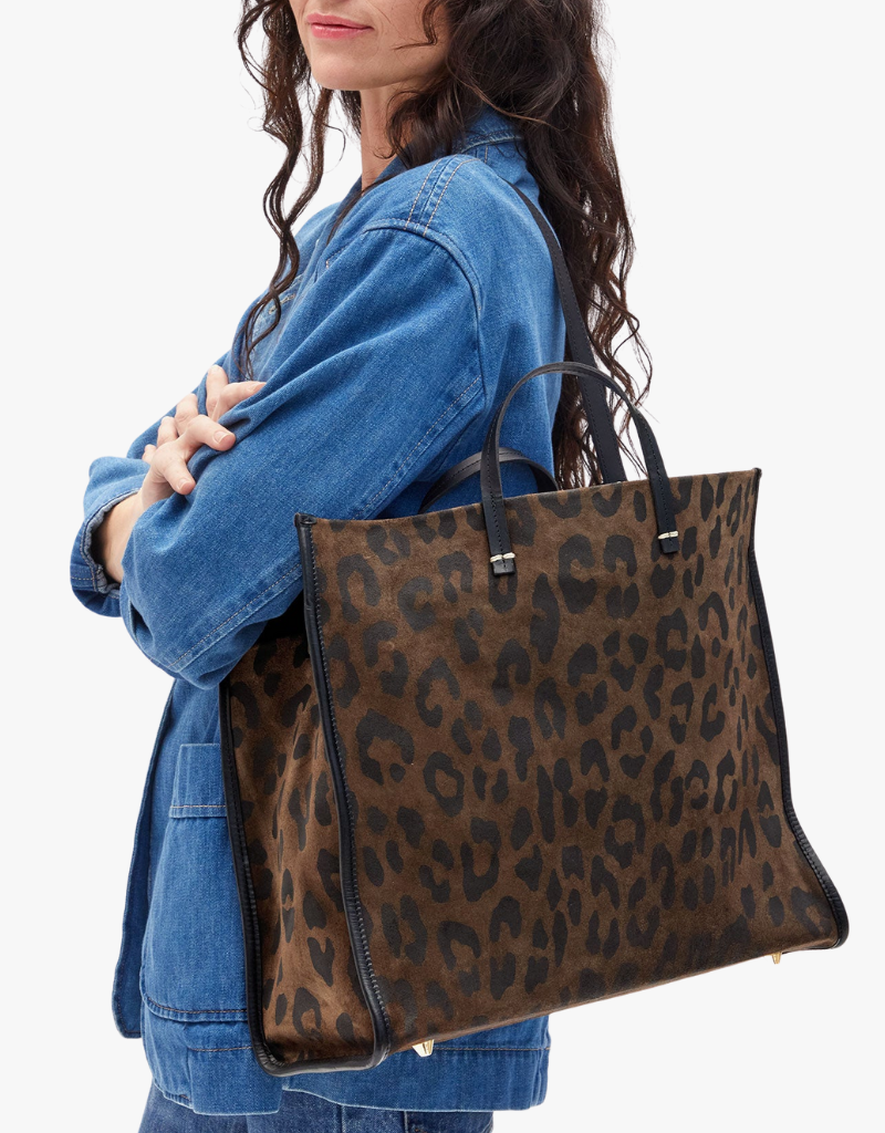 Clare V.  Simple Tote in Cocoa Pablo Cat Suede