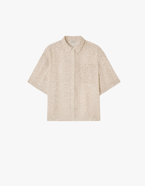 Anine Bing Coco Shirt in Washed White Leopard