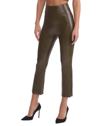 Commando Faux Leather Cropped Flare in Cadet
