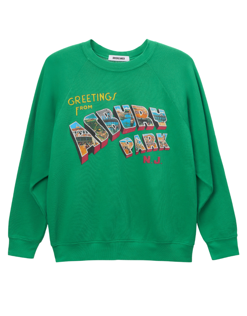 Daydreamer Bruce Springsteen Asbury Park Vintage Sweatshirt in Lucky Green