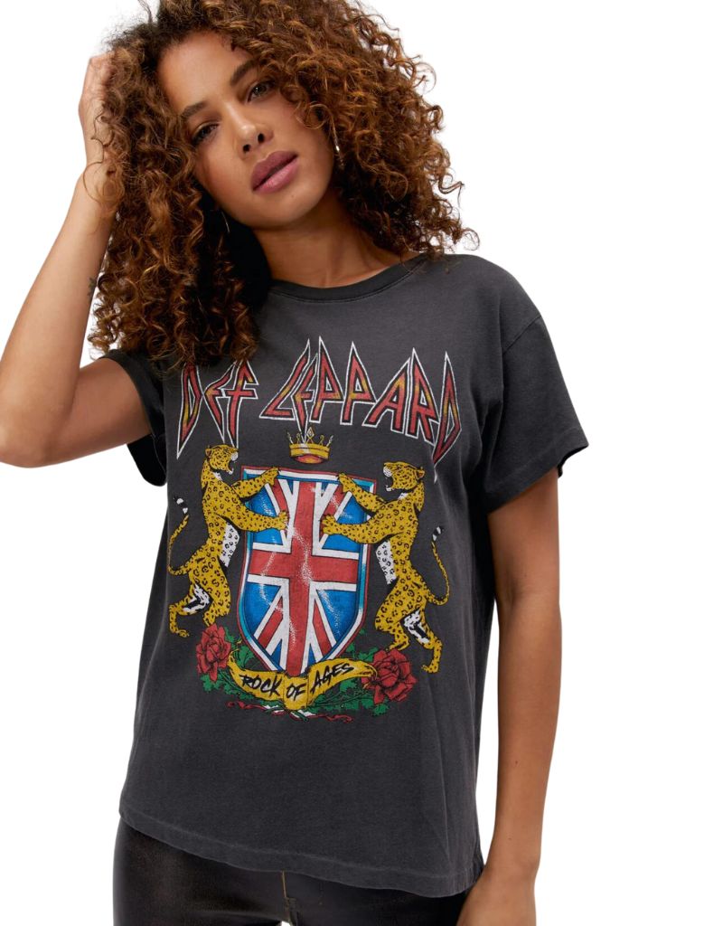 Daydreamer Def Leppard Rock of Ages Tour Tee in Pigment Black