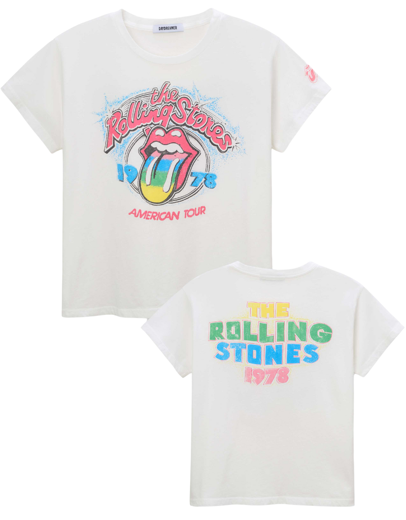 Daydreamer Rolling Stones 1978 Solo Tee in Vintage White