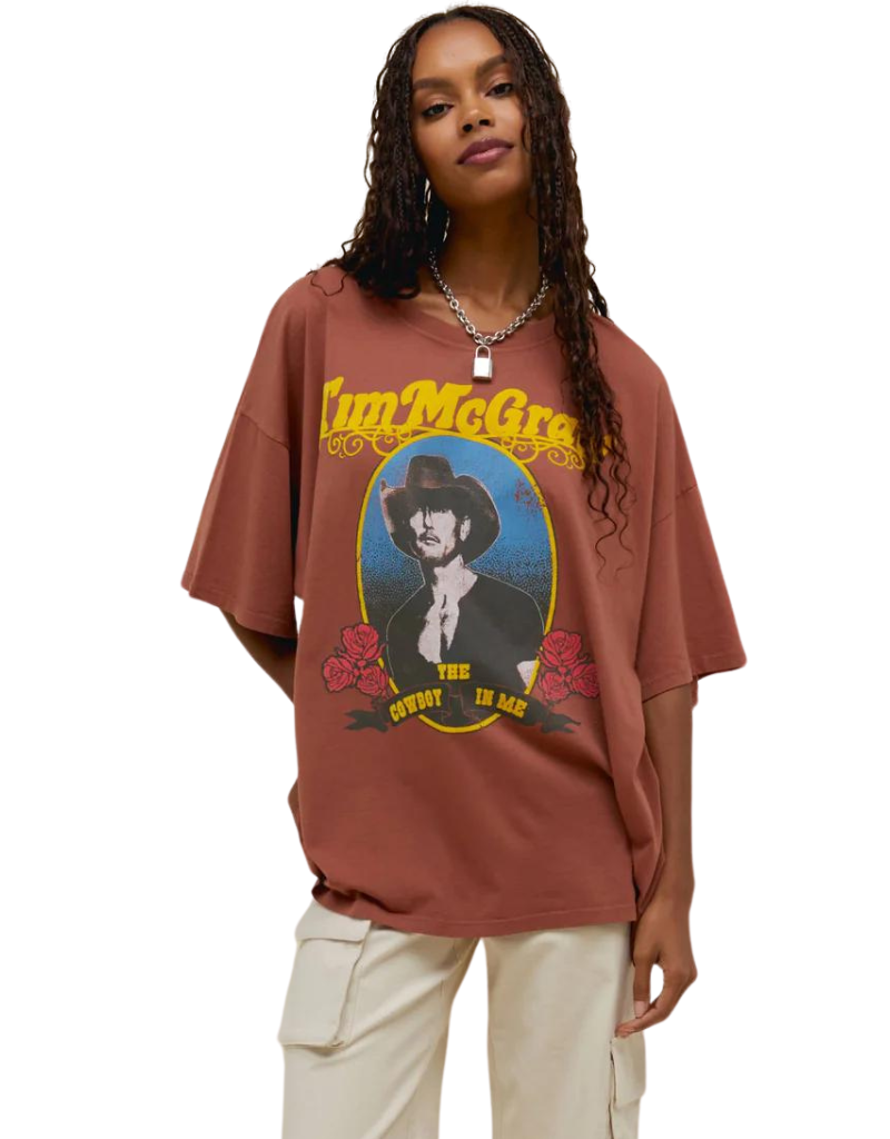 Daydreamer Tim McGraw The Cowboy In Me One Size Tee in Sable