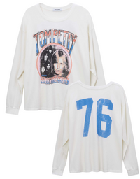 Daydreamer Tom Petty 76 Long Sleeve Merch in Vintage White