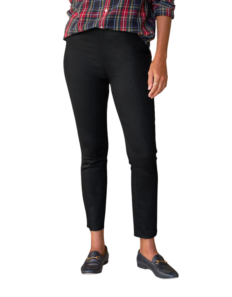 Frank & Eileen Derry Illusion Pull-On Pant in Black Wax (Italian Dream Denim)