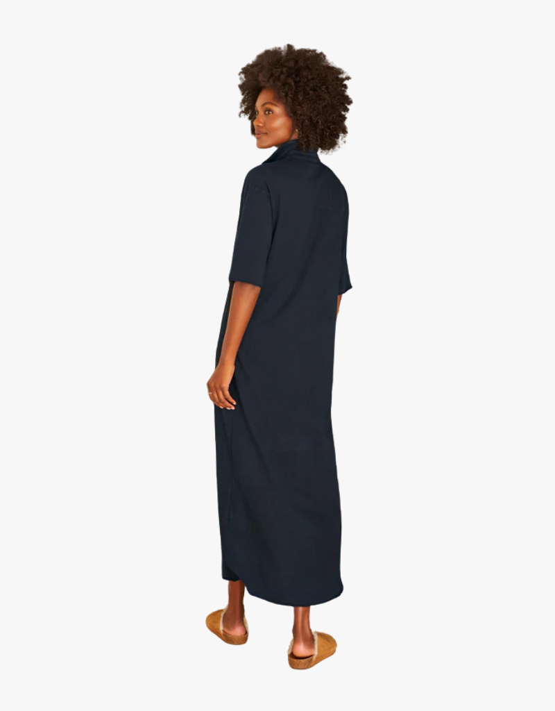 Frank & Eileen Emma Henley Short Sleeve Maxi Dress in British Royal Navy (Heritage Jersey)