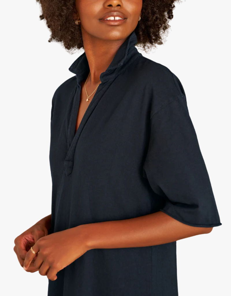 Frank & Eileen Emma Henley Short Sleeve Maxi Dress in British Royal Navy (Heritage Jersey)