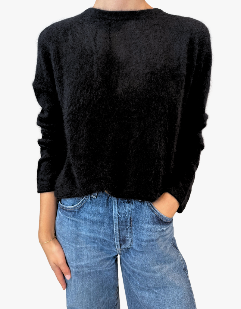 Estheme Mia Jewel Button Sweater in Noir