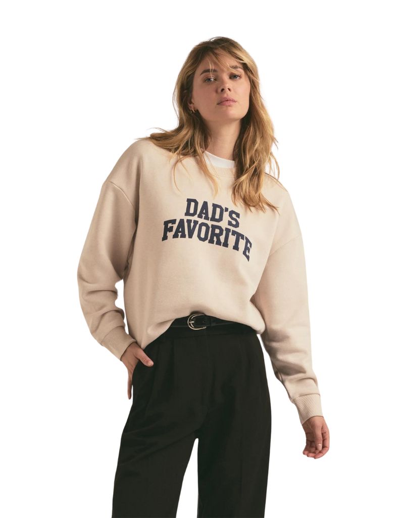 Favorite Daughter Dad's Favorite Sweatshirt in Heather Oatmeal