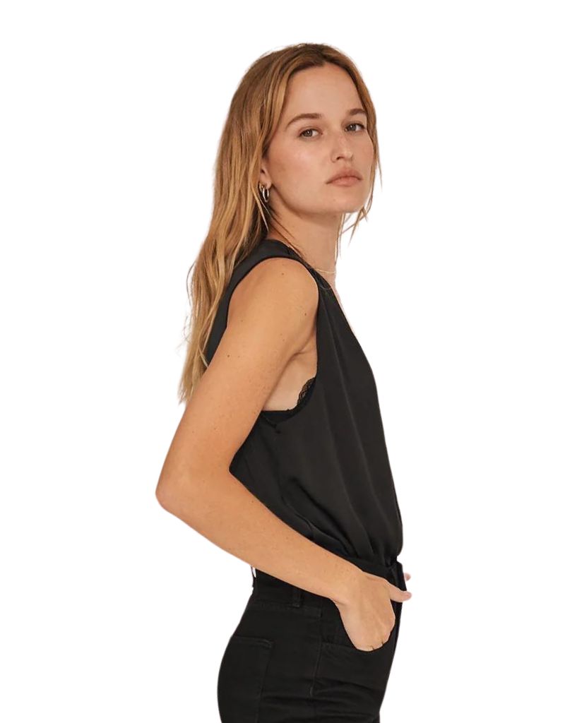 Favorite Daughter The Sleeveless Date Blouse in Black