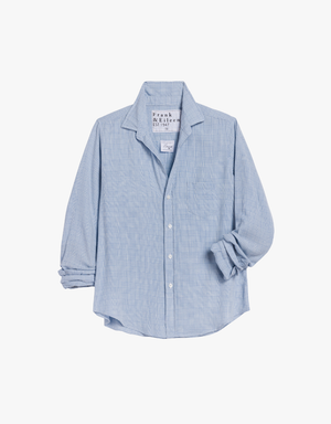 Frank & Eileen Barry Tailored Button Up Shirt in Light Blue Plaid