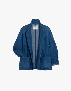 Frank & Eileen Bond Oversized Blazer in 1984 Washed Blue