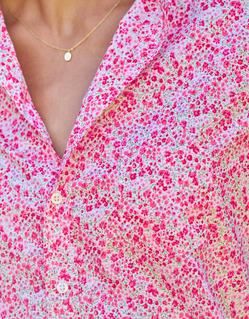 Frank & Eileen Eileen Relaxed Button-Up Shirt in Pink Flowers