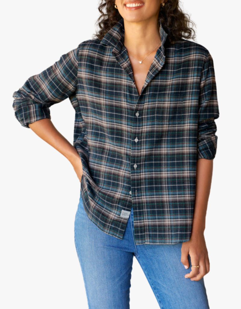 Frank & Eileen "Eileen" Relaxed Button-up Shirt in Grey, Yellow & Blue Plaid