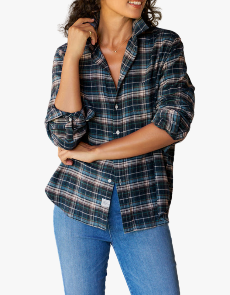 Frank & Eileen "Eileen" Relaxed Button-up Shirt in Grey, Yellow & Blue Plaid