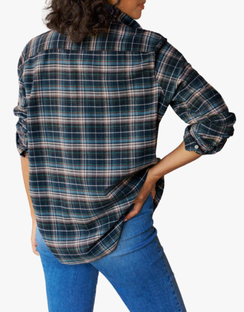 Frank & Eileen "Eileen" Relaxed Button-up Shirt in Grey, Yellow & Blue Plaid