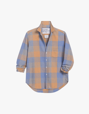 Frank & Eileen "Eileen" Relaxed Button-up Shirt in Large Blue & Camel Check