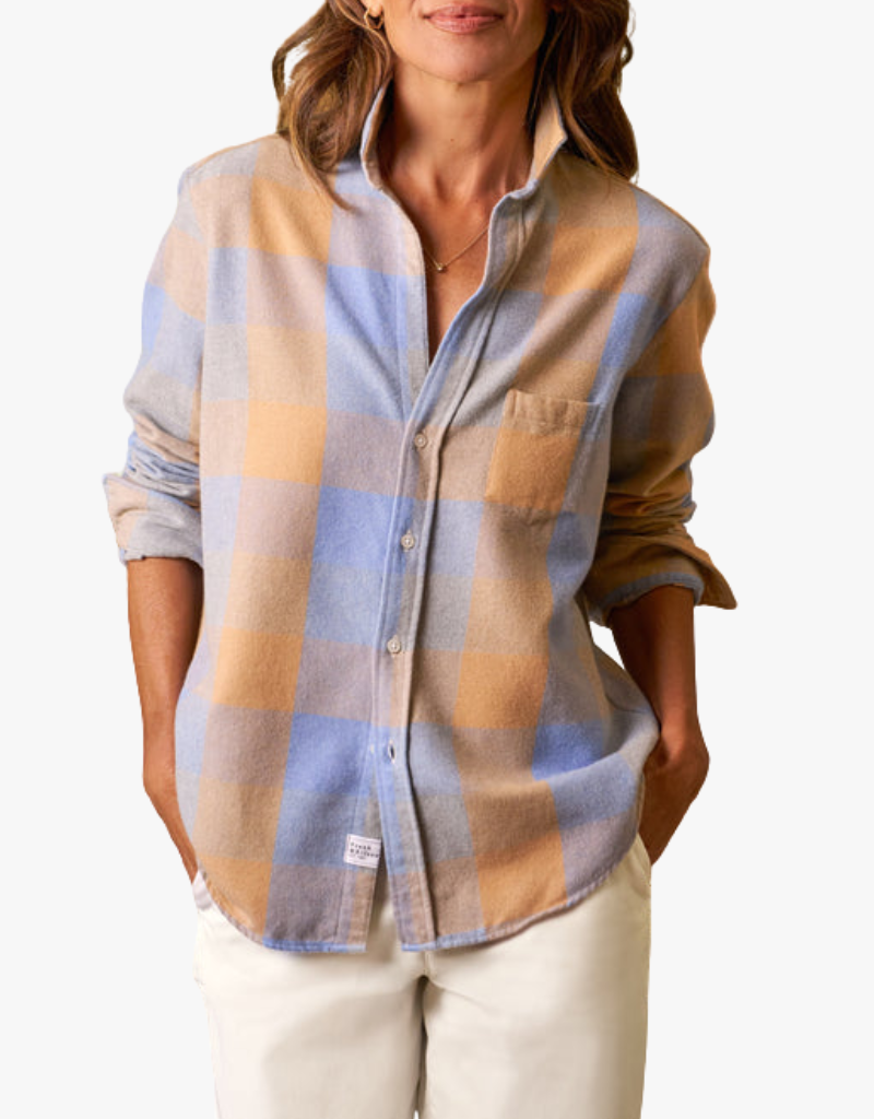 Frank & Eileen "Eileen" Relaxed Button-up Shirt in Large Blue & Camel Check