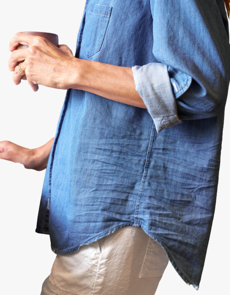Frank & Eileen Eileen Relaxed Button Up Shirt in Vintage Stonewashed Indigo