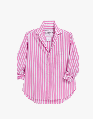 Frank & Eileen "Eileen" Relaxed Button Up Shirt in Wide Pink Stripe