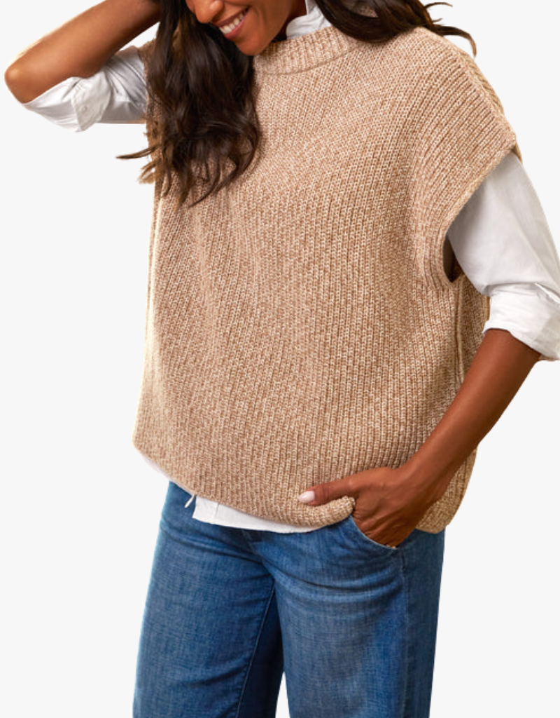 Frank & Eileen Montecito Vest in Dune (Italian Cotton Knit)