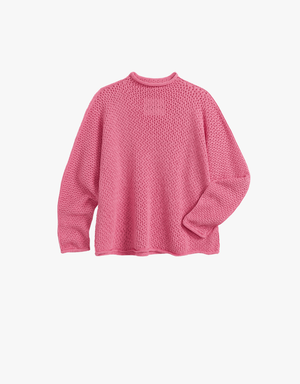 Frank & Eileen Monterey Pointelle Sweater in Dragon Fruit