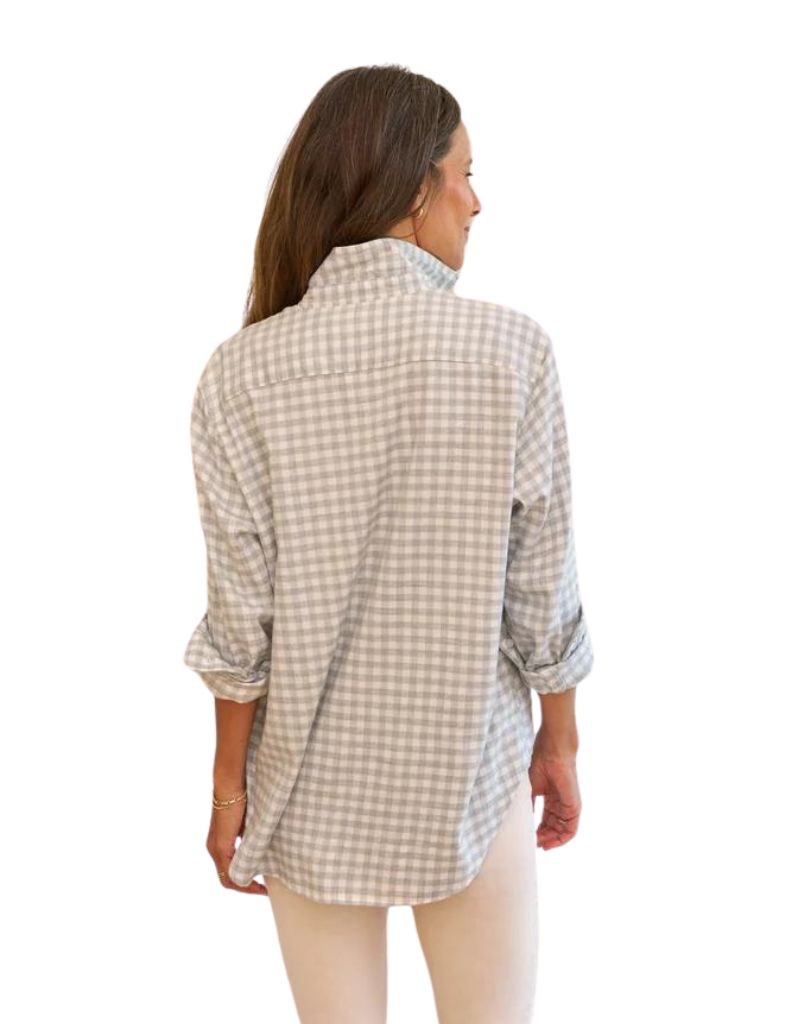 Frank & Eileen Relaxed Button-Up Shirt in Melange Gray Check