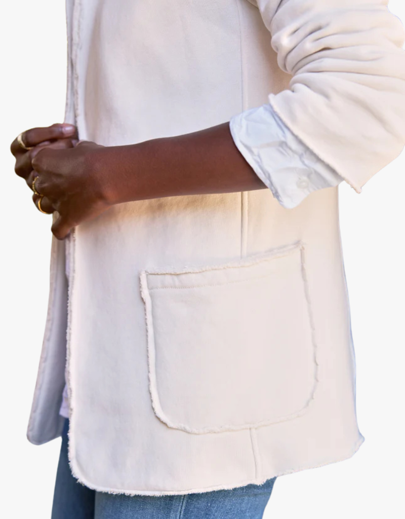 Frank & Eileen Dublin Sweatshirt Blazer in Vintage White