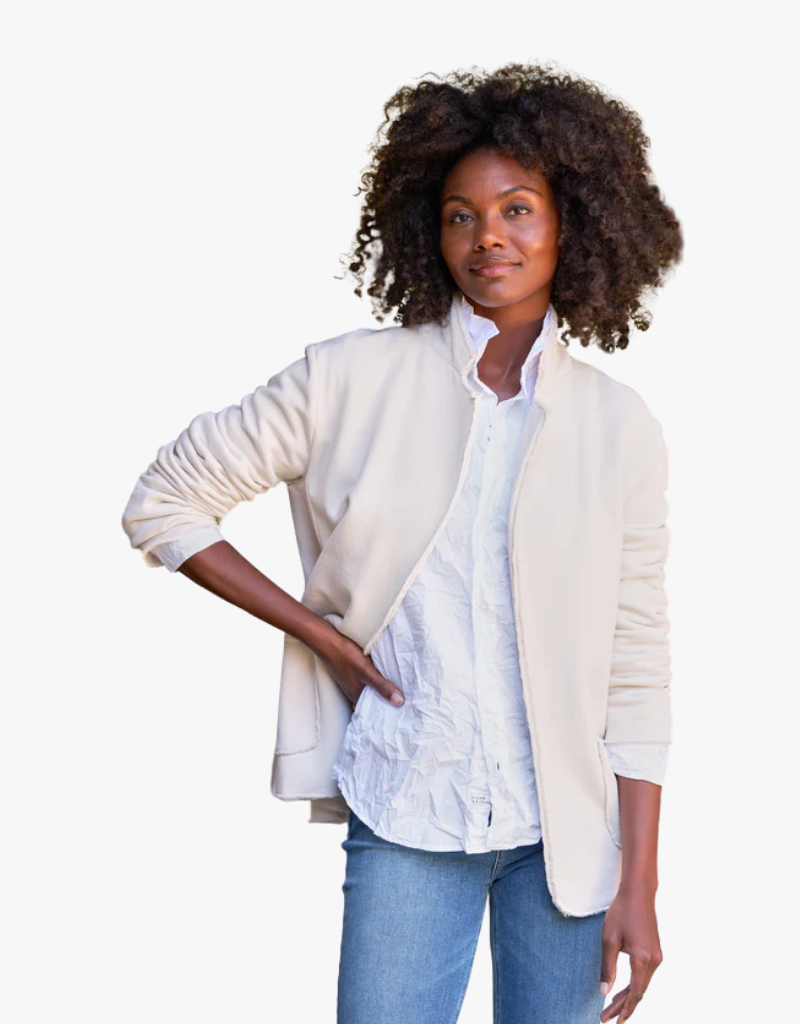 Frank & Eileen Dublin Sweatshirt Blazer in Vintage White