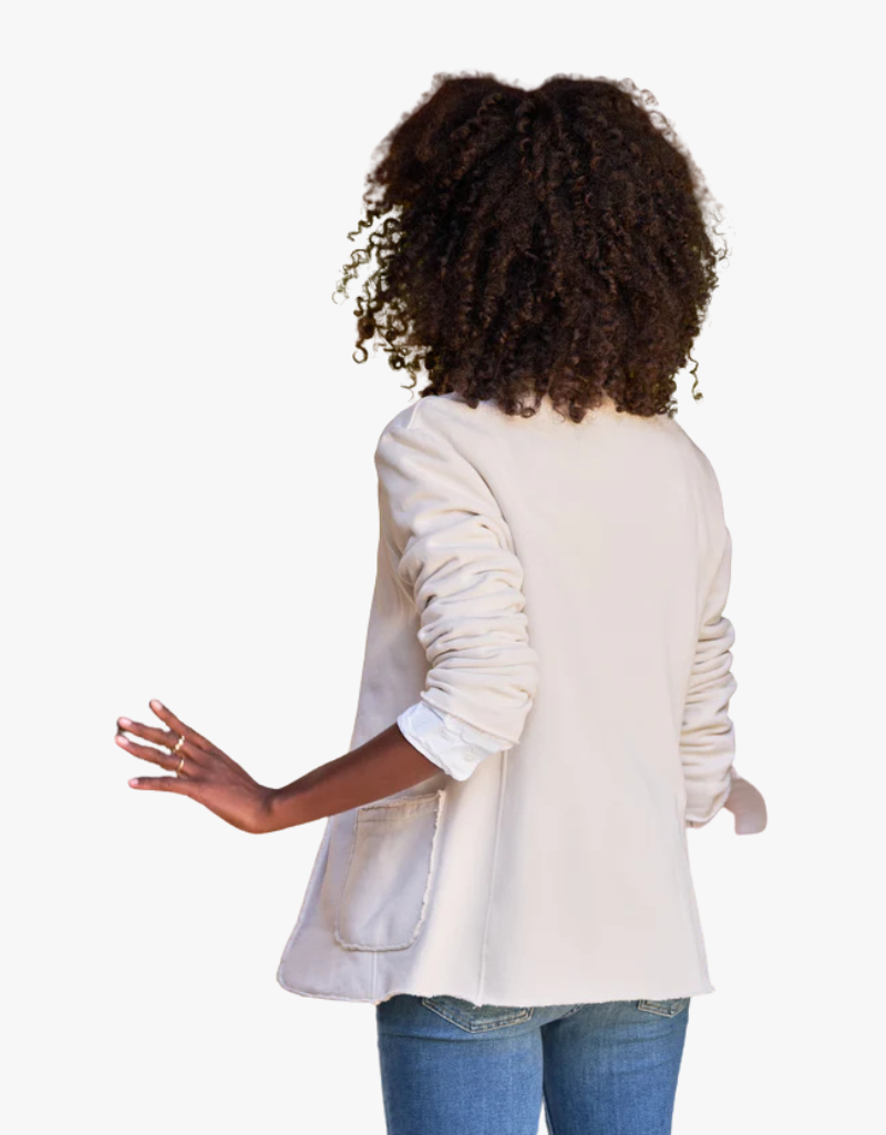 Frank & Eileen Dublin Sweatshirt Blazer in Vintage White
