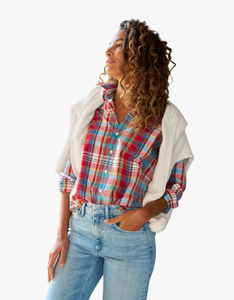 Frank & Eileen "Eileen" Relaxed Button Up Shirt in Primary Color Plaid (Italian Cotton Poplin)
