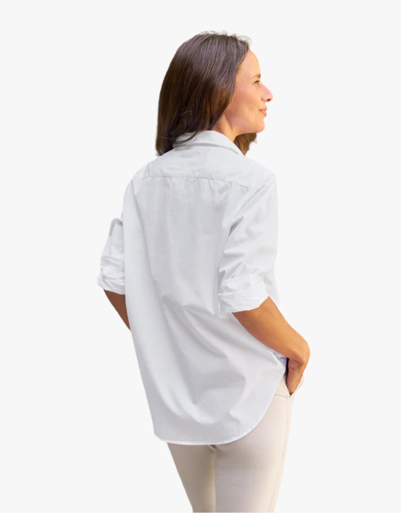 Frank & Eileen "Eileen" Relaxed Button Up Shirt in White (Italian Superluxe Poplin Regenerative)