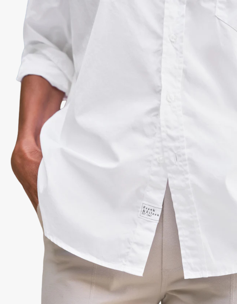 Frank & Eileen "Eileen" Relaxed Button Up Shirt in White (Italian Superluxe Poplin Regenerative)