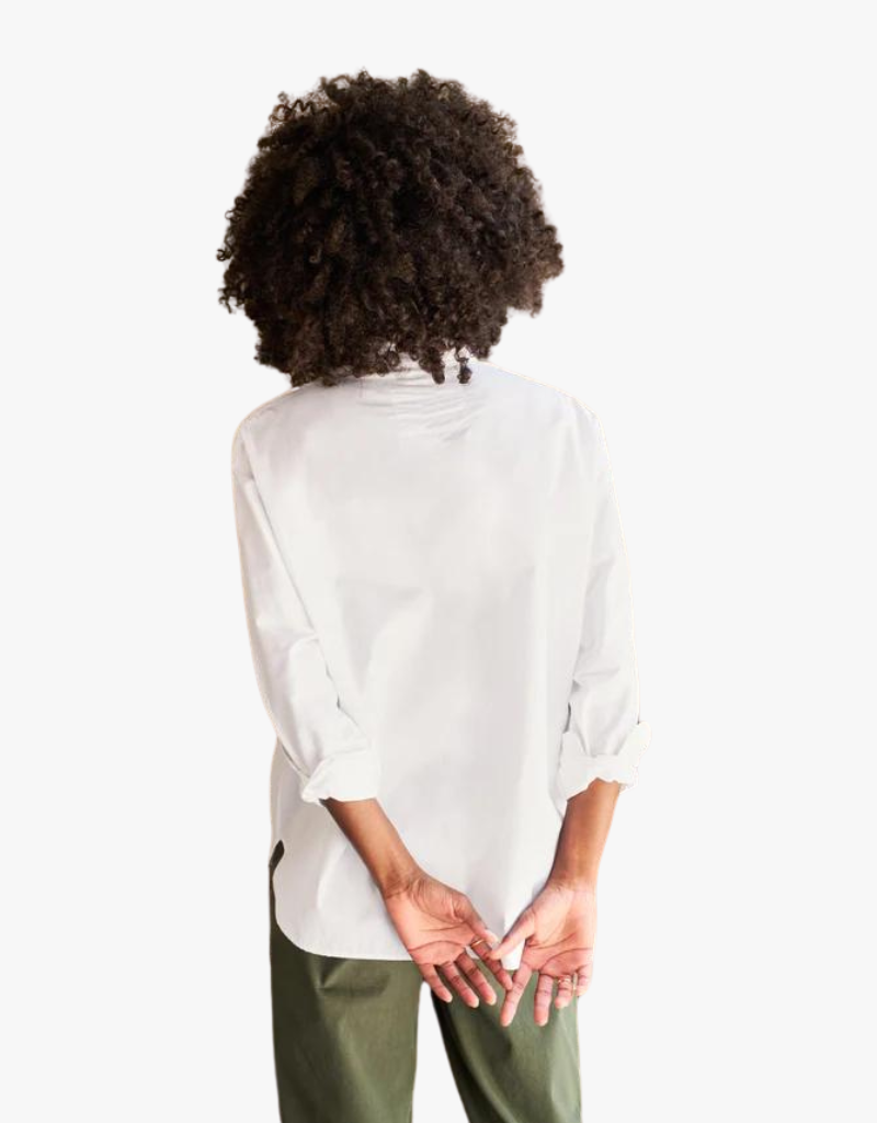 Frank & Eileen Oona Continuous Button Up Shirt in White (Italian Superluxe Poplin)