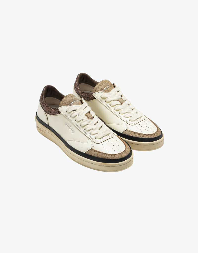 Ghoud Pads Brushed Low Leather in Glitter in Sue Marsh & Brown